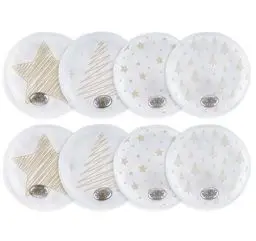 Produktbild: Sweelov 8er Taschenwärmer Handwärmer 10cm Runden Tragbar Wiederverwendbar Taschenheizkissen für unterwegs Winter Wichtelgeschenk, Stern/Weihnachtsbaum Muster