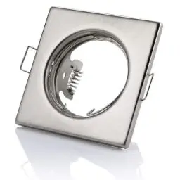 Produktbild: Sweet Led Einbaustrahler inkl. GU10 Fassung 230V IP20 Einbauleuchten Rahmen Einbauspots Möbelleuchten downlight spot – eckig, chrom gebürstet