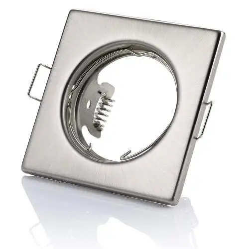 Produktbild: Sweet Led Einbaustrahler inkl. GU10 Fassung 230V IP20 Einbauleuchten Rahmen Einbauspots Möbelleuchten downlight spot – eckig, chrom gebürstet