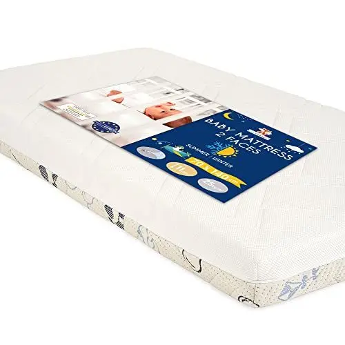 Produktbild: Sweety Fox Baby Matratze 60 x 120 cm Oeko-TEX, EN 16890+A1 und Made in EU Zertifiziert - Höhe 11cm - Kindermatratze Wendbar mit Sommer und Winterseite