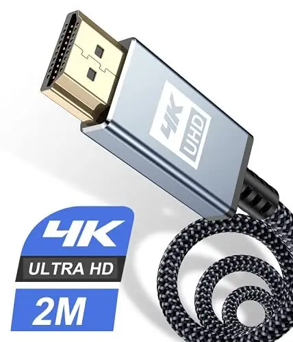 Produktbild: sweguard 4K HDMI Kabel 2Meter, HDMI Kabel 4K @ 60Hz 18Gbps Kurz 50cm Highspeed HDMI 2,0 Kabel Vergoldete Anschlüsse mit Ethernet/Audio Rückkanal, Kompatibel mit Video 4K UHD 2160p, HD 1080p-Grau