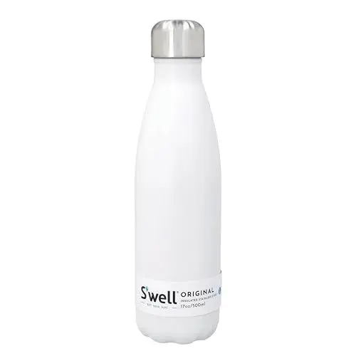 Produktbild: S'well Original Trinkflasche Moonstone 500ml Vakuumisolierte Trinkflasche hält Getränke kalt und heiß - BPA-freie Edelstahl Trinkflasche für unterwegs
