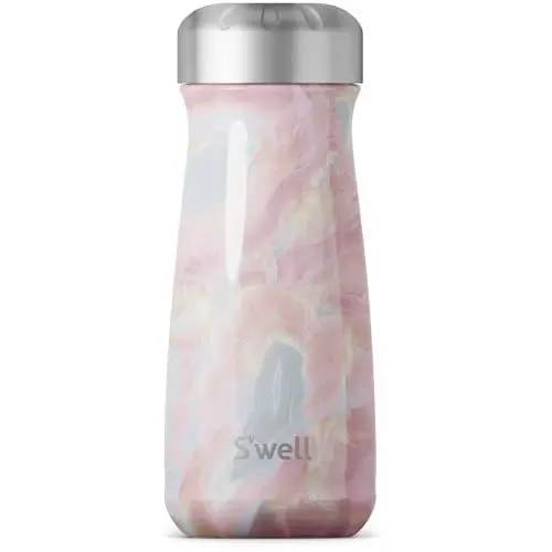 Produktbild: S'well Swell Edelstahl-Traveler – 4,6 l – Geode Rose – dreilagiger vakuumisolierter Reisebecher hält Kaffee, Tee und Getränke 24 Stunden kalt und 12 Stunden heiß – BPA-freie Wasserflasche