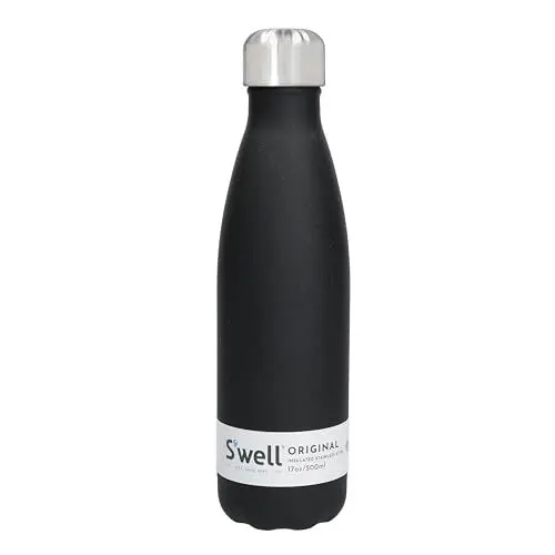 Produktbild: S'well Vakuumisolierte Edelstahl-Wasserflasche, 500 ml, Onyx