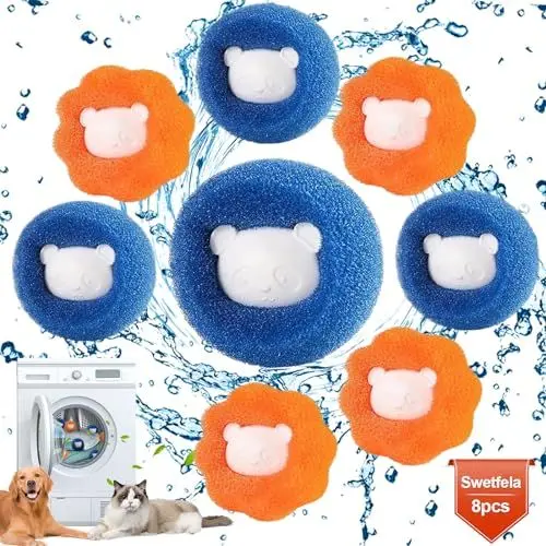 Produktbild: Swetfela 8 PCS Tierhaarentferner Waschmaschine Waschkugel, Wiederverwendbar Fusselbälle Waschmaschine, Anti-Wicklung Waschbälle Entfernt Tierhaare, Waschkugel für Waschmaschine (8pcs-A)