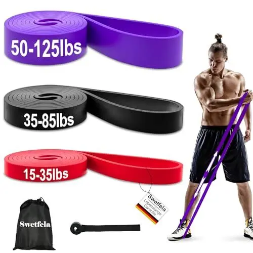 Produktbild: Swetfela Fitnessbänder Resistance Bands,Widerstandsbänder Terrabänder Con Borsa e Ancoraggio Porta,Bande Elastiche Fitness per Fitness,Stretching,Allenamento Della Forza per Uomini Donne