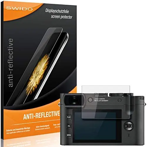 Produktbild: SWIDO Schutzfolie für Leica Q2 Monochrom (2 Stück) Anti-Reflex MATT Entspiegelnd, Hoher Härtegrad, Schutz vor Kratzer/Folie, Displayschutz, Displayschutzfolie, Panzerglas-Folie