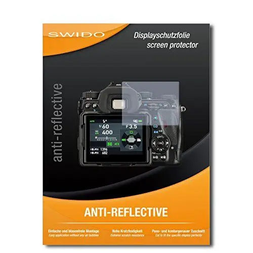 Produktbild: SWIDO Schutzfolie für Pentax K-1 (2 Stück) Anti-Reflex MATT Entspiegelnd, Hoher Härtegrad, Schutz vor Kratzer/Displayschutz, Displayschutzfolie, Panzerglas-Folie