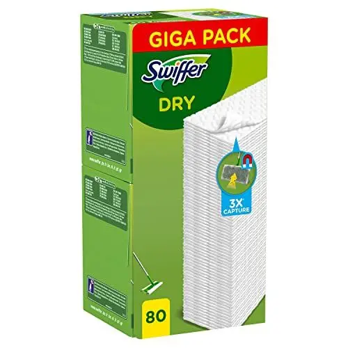 Produktbild: Swiffer Bodenwischer Boden Staubtücher Nachfüllpack 80 Tücher, Nimmt 3X Mehr Staub & Haare Auf Und Schließt Diese EIN Im Vgl. Zu Einem Herkömmlicher Besen