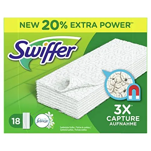 Produktbild: Swiffer Bodenwischer Trockene Bodentücher (18 Tücher) Wischer Ideal Gegen Staub, Tierhaare & Allergene
