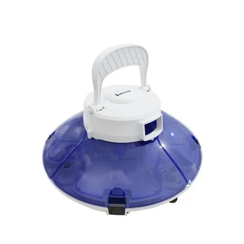 Produktbild: Swim & Fun - UFO Pool-Roboter FX3 für Pools bis zu 50 m² mit LED-Beleuchtung: batteriebetrieben, automatische Bodenreinigung, meistert Tiefen bis zu 2 Metern, bis zu 90 Minuten Reinigungszyklus