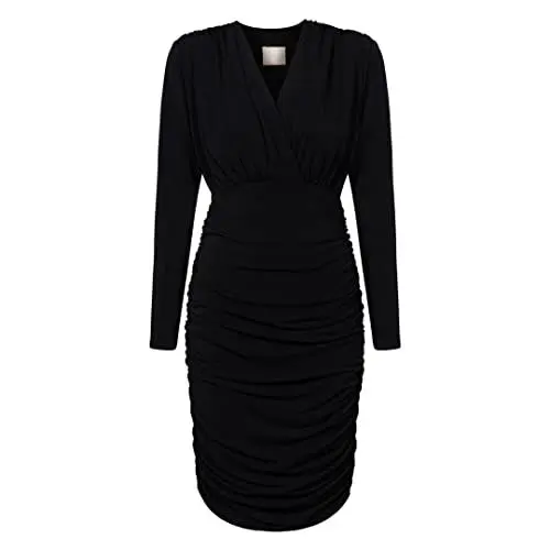 Produktbild: Swing Fashion Women's Jackson Damen Elegant | Bleistiftkleid | Business Etuikleider | Festliches Partykleid | Cocktailkleider | Kurzkleid | Minikleid | Enges Kleid | Langarm | Schwarz | M/L