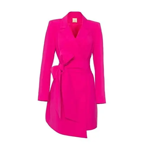 Produktbild: Swing Fashion Women's Rocky Minikleid Damen | Elegantes Festliches Kleid | Partykleid | Abendkleid | Hochzeitskleider | Kurzkleid | Anzugkleid | Sexy | V-Ausschnitt | Langarm | Rosa, M (38)