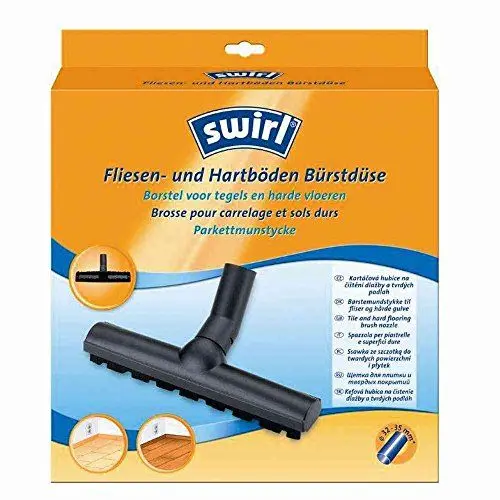 Produktbild: Swirl Fliesen und Hartböden Bürstdüse (Staubsaugerdüse mit Bürstenleiste aus Naturhaar, 32mm-35mm, Passend z.B. für Miele, Siemens, Bosch, Philips, Kärcher, AEG, Samsung, Rowenta)