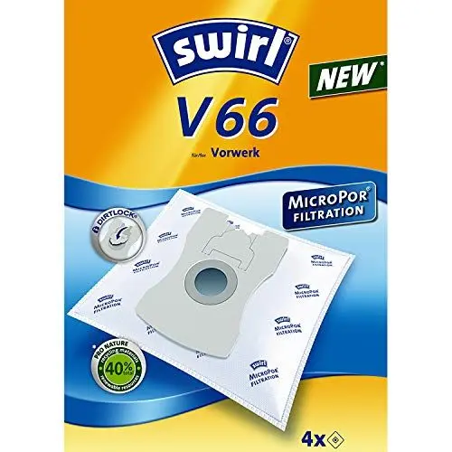 Produktbild: Swirl® V 66 EcoPor® Staubsaugerbeutel für Vorwerk, 4 Beutel