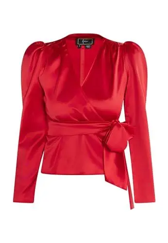 Produktbild: SWIRLIE Damen Wickelbluse 19529198-SW02, ROT, XS