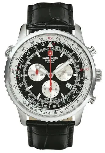 Produktbild: Swiss Alpine Military Herren Uhr Chronograph Analog Quarz 7078.9537SAM Leder