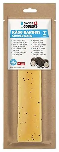 Produktbild: Swiss Cowers Käse Barren mit Trüffel | 100% Schweizer Milch | Kauknochen aus Käse | Zahnpflege | langanhaltendes Kauvergnügen | einzigartig und lecker | Das Original aus der Schweiz (große Hunde)