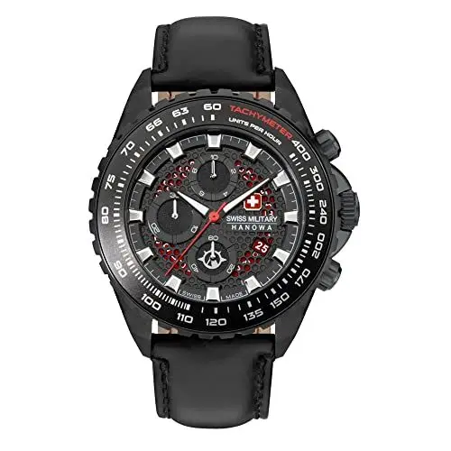 Produktbild: Swiss Military Herren Analog Quarz Uhr mit Leder Armband SMWGC2102230