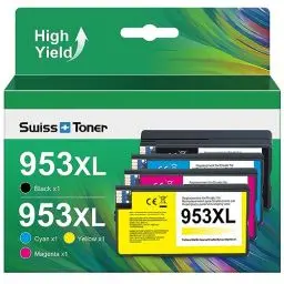 Produktbild: swiss toner 953 XL Kompatibel für HP 953XL Multipack Druckerpatronen für HP 953 XL für HP OfficeJet Pro 7720 7740 8710 8730 8715 8210 8720 7730 8725 8218 Drucker(4er-Pack)