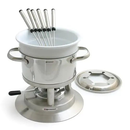 Produktbild: Swissmar F66417 Arosa Fondue Set 11-teiliges, Edelstahl, 1.5L, Fondue-Set für Fleisch, Käse und Schokolade, für 6 Personen, Geschenkset