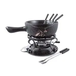 Produktbild: Swissmar F66901 Gruyère Fondue Set 9-teiliges, Keramik/Edelstahl, 2.65L, Fondue-Set für Fleisch, Käse und Schokolade, für 4 Personen, Geschenkset