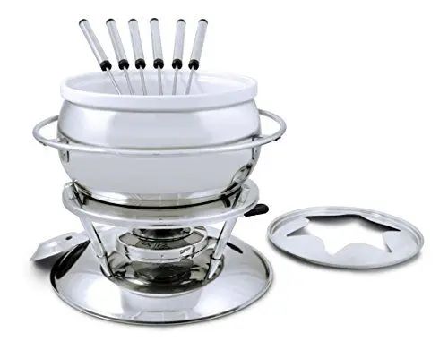 Produktbild: Swissmar F66919 Züri Fondue Set 11-teiliges, Edelstahl, 2.2L, Fondue-Set für Fleisch, Käse und Schokolade, für 6 Personen, Geschenkset