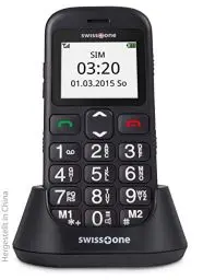 Produktbild: swisstone BBM 320c - GSM- All Carriers 1 GB Mobiltelefon mit großem beleuchtetem Farbdisplay, schwarz