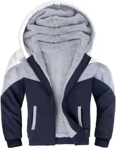 Produktbild: SwissWell Fleecejacke Kinder Jungen Softshelljacke Jungen Winterjacke Fleece Gefüttert Warme Sweatjacke Mit Reißverschluss Kapuze Kapuzenjacke Kapuzenpullover Für Jungen