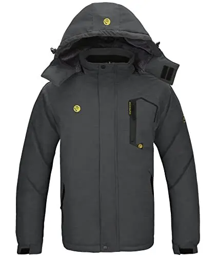 Produktbild: SwissWell Herren Winterjacke Wasserdicht Skijacke Warm Gefüttert Regendichte Jacke Winter Männer Outdoor Softshelljacke mit Kapuze Grau L