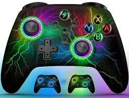 Produktbild: HELLCOOL Switch Controller - Kabellos Controller für Switch/Lite/OLED Konsole - Switch Controller mit Cooles RGB Look, Programmierbare/Turbo/Aufwachfunktion, Präzise Joysticks, Dual Motors Vibration