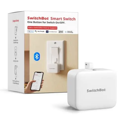 Produktbild: SwitchBot Smart Bluetooth Switch Toggle - Machen Sie Schalter intelligent, App- und Timer-Steuerung, fügen Sie SwitchBot Hub Mini hinzu, um es mit Alexa, Google Home und IFTTT Kompatibel zu Machen