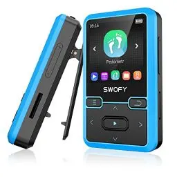 Produktbild: 32GB Clip MP3-Player Bluetooth 5.0, tragbarer Mini-Musikplayer mit FM-Radio, Aufnahmefunktion und Schrittzähler, MP3-Player für Kinder, TF-Kartenunterstützung, bis zu 128GB (Blue)