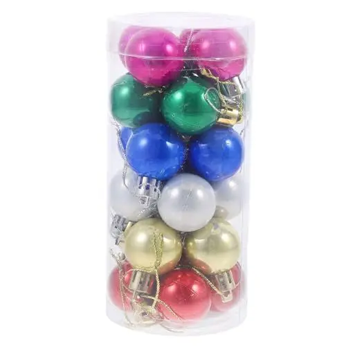 Produktbild: SWOOMEY 24st Weihnachtskugelverzierungen Weihnachtsbaumschmuck Bunte Weihnachtskugeln Hängende Kugelverzierung Weihnachtsbaum-anhänger Christbaumschmuck Weihnachtsbaumkugeln Plastik