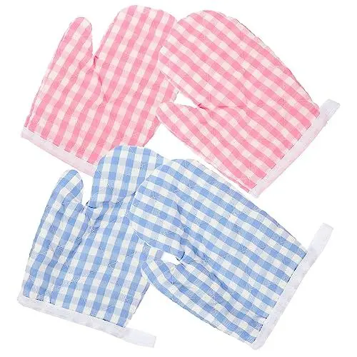 Produktbild: SWOOMEY 4 Isolationshandschuhe Ofenhandschuhe Grillhandschuh Backhandschuhe aus Polyester Weihnachtshandschuhe Ofenhandschuh für Kinder Kleinkindanzüge hitzebeständiger Ofenhandschuh