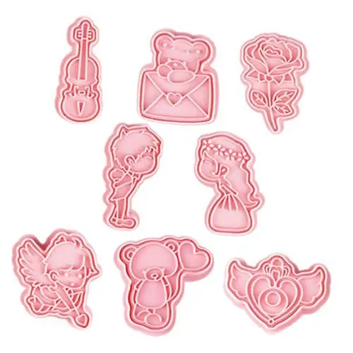Produktbild: SWOOMEY 8st 3D Dreidimensionale Keksform Brotformen Liebe Herz Ausstecher Keksformen Lebkuchenmann Ausstecher Liebe Keksausstecher Formen Für Hochzeitskekse Prägefräser Teig Pp Niedlich