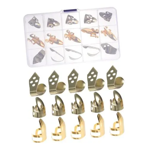 Produktbild: SWOOMEY Banjo-Picks 1 Satz Fingernägel Pflücken Daumenpicks -fingerpicks-set Sattel-daumenpickel Daumenplektrum Kalimba-nagelpicks -zubehör Daumen-finger-picks Gitarre Metall Lieferungen