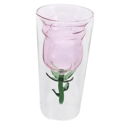 Produktbild: SWOOMEY Roséweinglas -aufbewahrungsbehälter Saftglas Blumenweingläser Roséweinbecherglas Tulpenkelch Whiskybecher Party-anstoßflöte Doppelwandige Kaffeetassen Rose Container