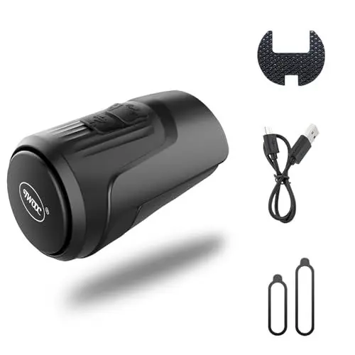 Produktbild: Swsdee Fahrradklingel Elektrisch, Fahrradhupe Elektrisch 120 dB, IPX5 wasserdichte Mountainbike Anti-Diebstahl-Alarm, USB Wiederaufladbar, für Mountainbike/Rennrad/BMX