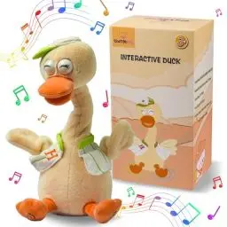 Produktbild: SWTOIPIG Sprechendes, tanzendes Entenspielzeug, das Aufnahmen aus Plüsch nachahmt und interaktiv ist, das wiederholt, was Sie Sagen, Stofftiere, die den Hals schütteln, sprechende Puppe