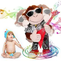 Produktbild: SWTOIPIG Tanzender Äffchen Plüschtier Singender Dance Äffchen Form Spielzeug Für Kinder Erwachsene Geschenk Haus Dekoration(Tanzender+Singender+Körperschütteln und Gitarrenschütteln)