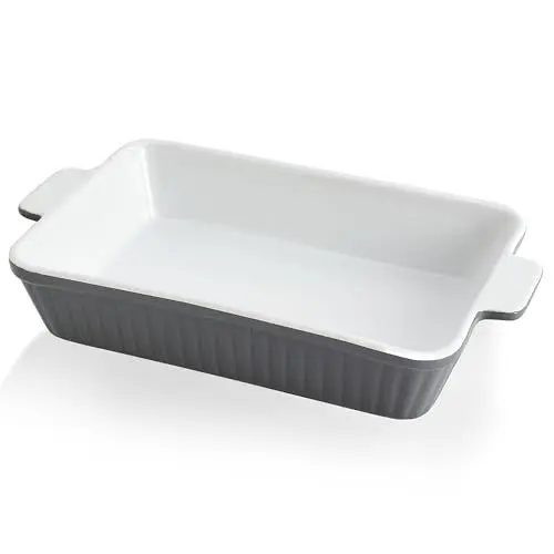 Produktbild: Swuut Auflaufform Keramik für Ofen 33 x 23.5cm,4000ml Porzellan Backgeschirr,Groß Kuchen Backgeschirr Set, Küche rechteckige Lasagne Pfannen mit Griff