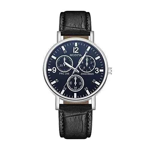 Produktbild: SXCDD Retro Fashion Casual Cool Black Belt Uhr, kreative Geschenkuhr, Schwarz