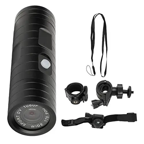 Produktbild: CFTGIW 1080P-Helmkamera, Full-HD-Motorradrekorder mit Langer Akkulaufzeit, Motorrad-Sportkamera mit 900-mAh-Lithiumbatterie und USB-Ladekabel.