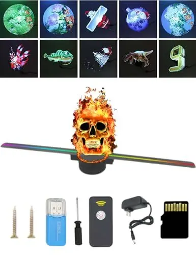 Produktbild: Sxhlseller 3D Hologramm Projektor - Intelligenter 2000 X 224 16 Zoll WiFi Hologramm Lüfter mit 224 LEDs, Hologram Projektor Advertising Display, für Ausstellungen Einkaufszentren Weihnachten Halloween