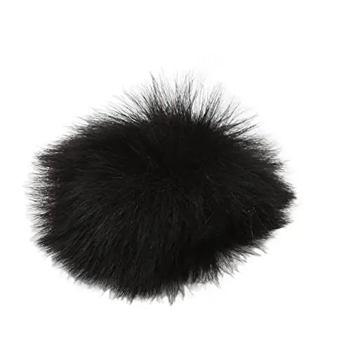 Produktbild: Sxhlseller Ansteckmikrofon-Windschutz, Leichter Lavalier-Mikrofon-Windschutz, Tragbarer Pelziger Windschutz-Muff für Lavalier-Mikrofon mit 0,5 cm Öffnung(Schwarz)