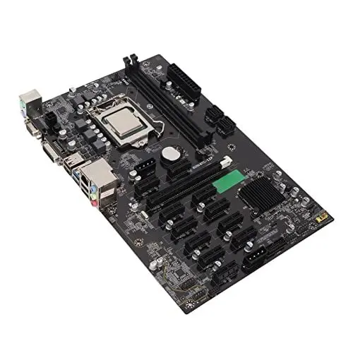 Produktbild: Sxhlseller B250B Mining-Motherboard, LGA 1151-Motherboard mit 12 PCIe-Steckplätzen, VGA-DVI-Ausgang, 2,8-GHz-CPU-Hochgeschwindigkeits-DDR4-Motherboard für Miner-Computer-Desktop