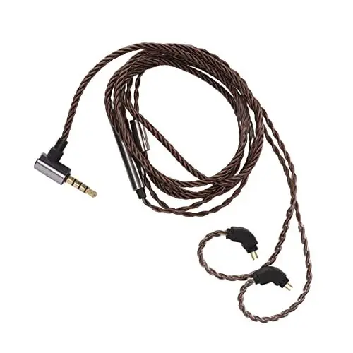 Produktbild: Sxhlseller Kopfhörerkabel, Strapazierfähiges Kopfhörer-Upgrade-Kabel, Langlebiges Kopfhörerkabel mit Mikrofon, Ersatz-Kopfhörerkabel für 2-polige 0,78-mm-Kopfhörer für Weston 1964 UE3X UE18