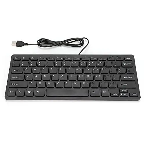 Produktbild: Sxhlseller Tragbare -Tastatur mit 78 Tasten, Plug-Play-USB-Low Noise wasserdichte Gaming-Tastatur, Geeignet für Home Office Desktop-Computer Laptop(Schwarz)