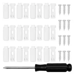 Produktbild: Sxutop 12 Stück Universal Plissee Halterung Spannschuhe für Plissees Klemmträger Plissee Ersatzteile Klemmträger mit 12 Schrauben und 1 Schraubendreher für Befestigung von Plissees am Fensterrahmen